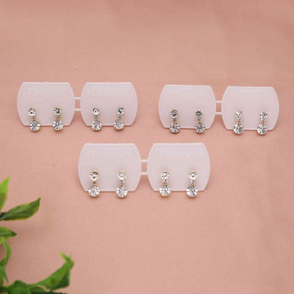 Pack of 3 Artificial Stone Drop Earrings - ESKU30251217