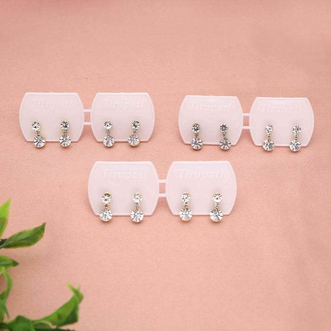 Pack of 3 Artificial Stone Drop Earrings - ESKU30251217