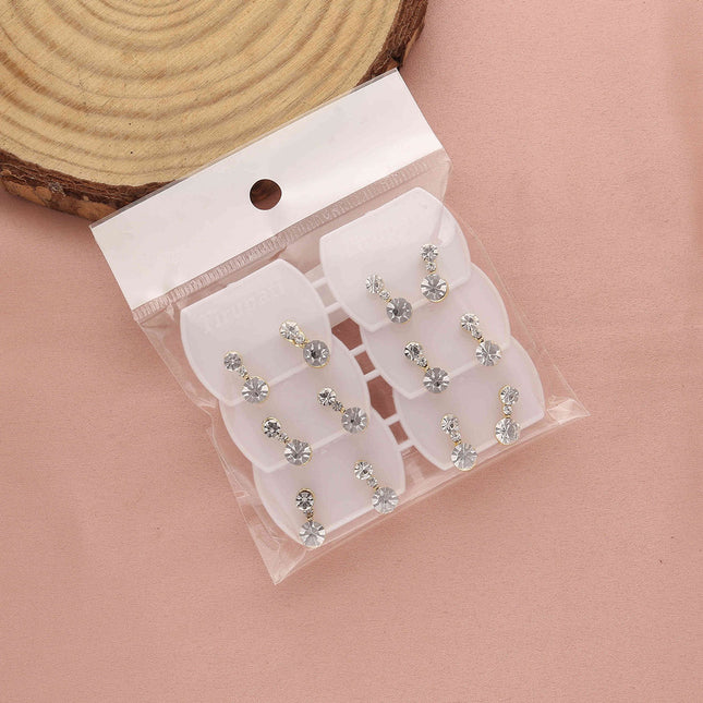 Pack of 3 Artificial Stone Drop Earrings - ESKU30251217