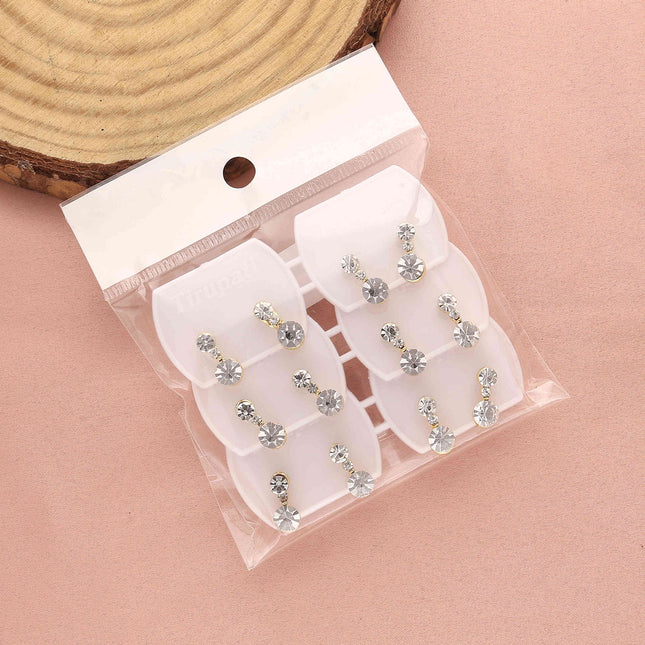 Pack of 3 Artificial Stone Drop Earrings - ESKU30251217
