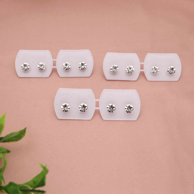 Pack of 3 Artificial Solitaire Stud Earrings - ESKU30251218