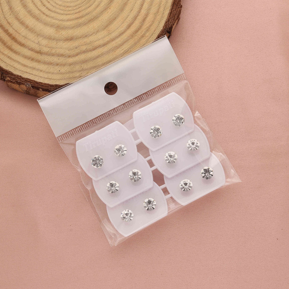 Pack of 3 Artificial Solitaire Stud Earrings - ESKU30251218