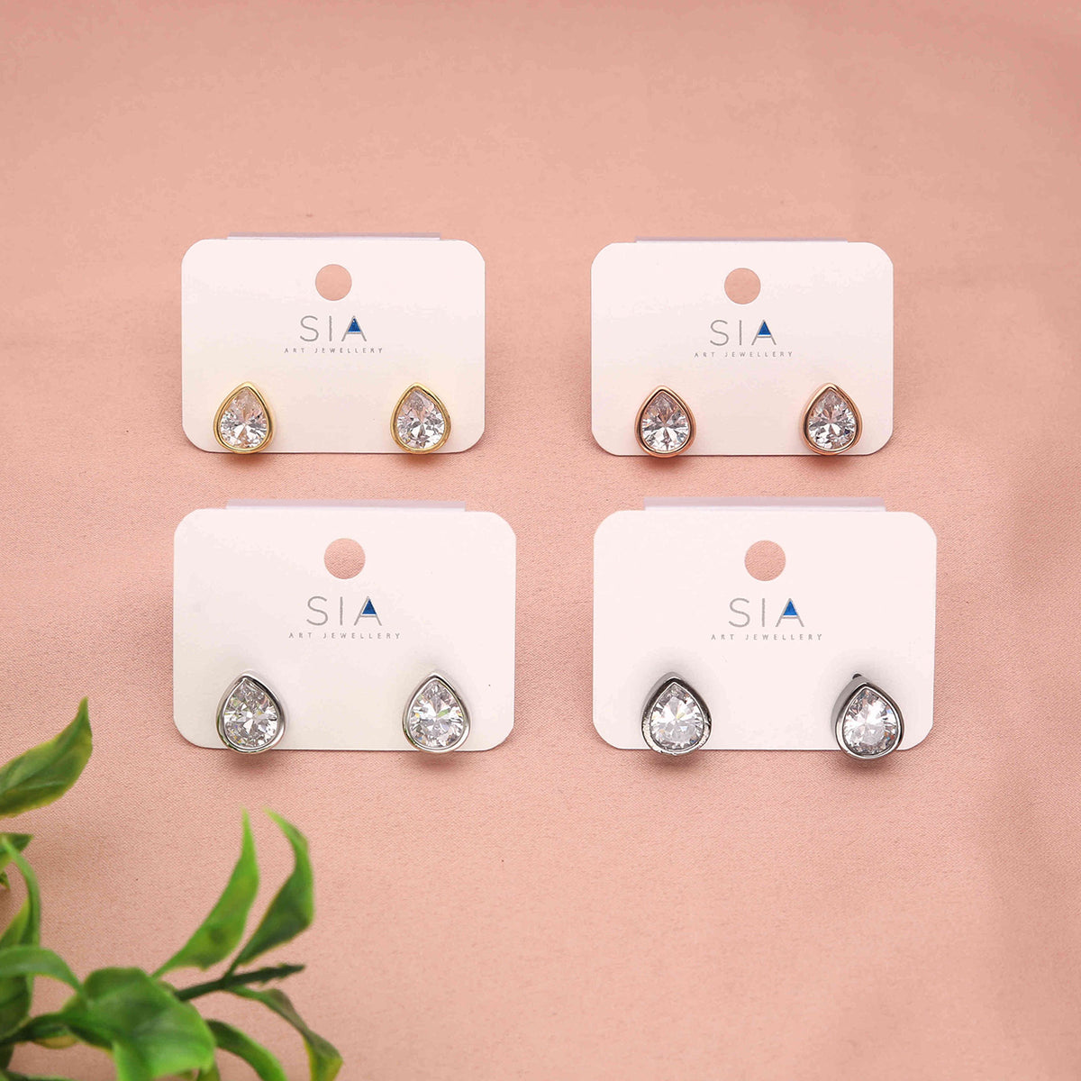 Pack 6 Rain Drop Stud Earrings - ESKU30251220