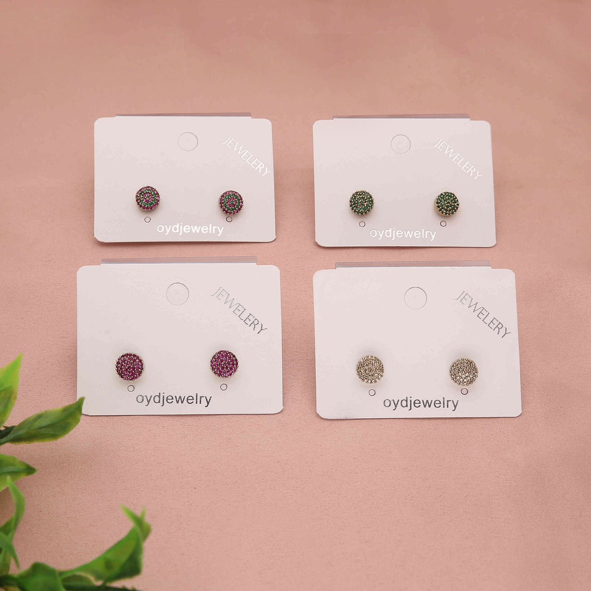 Pack 6 Multicolor Mine Round Stud Earrings - ESKU30251221