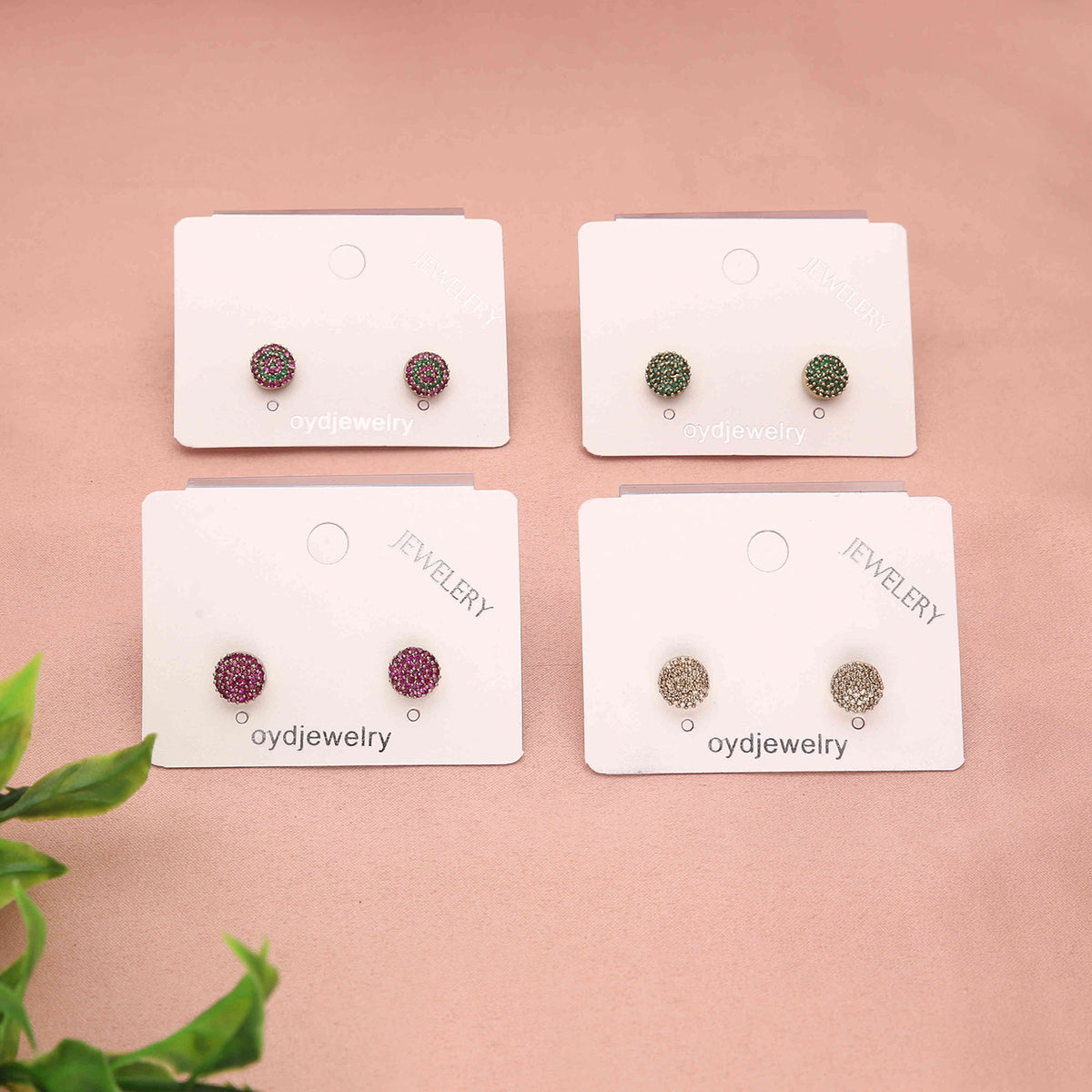 Pack 6 Multicolor Mine Round Stud Earrings - ESKU30251221
