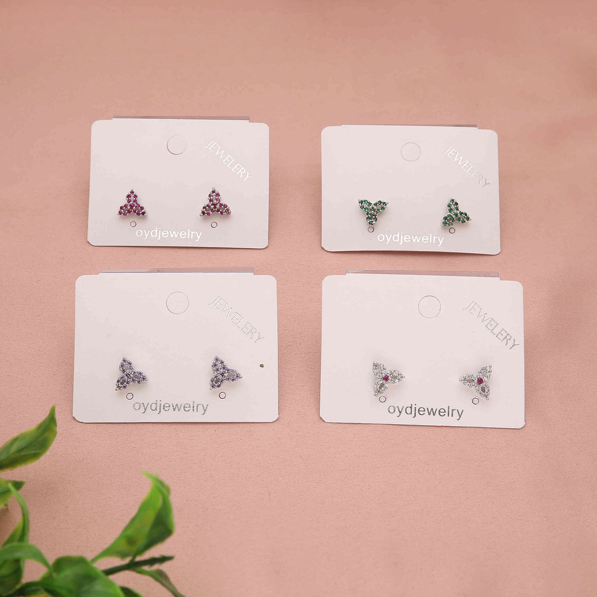 Pack of 6 Clover-Shaped Stud Earrings - ESKU30251222