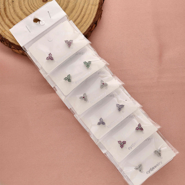 Pack of 6 Clover-Shaped Stud Earrings - ESKU30251222