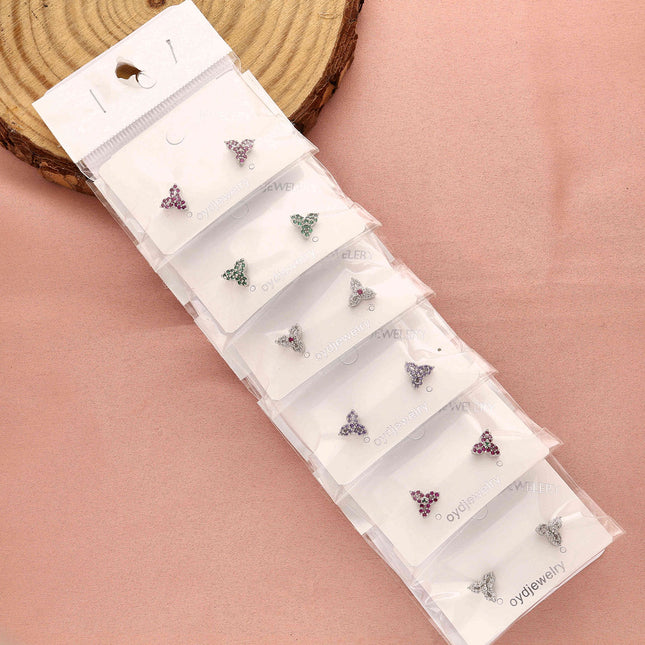 Pack of 6 Clover-Shaped Stud Earrings - ESKU30251222