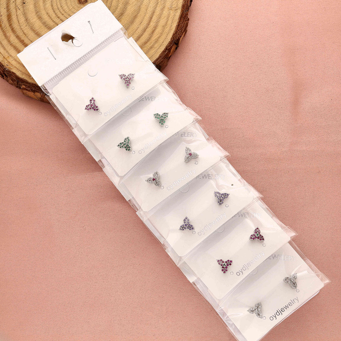 Pack of 6 Clover-Shaped Stud Earrings - ESKU30251222