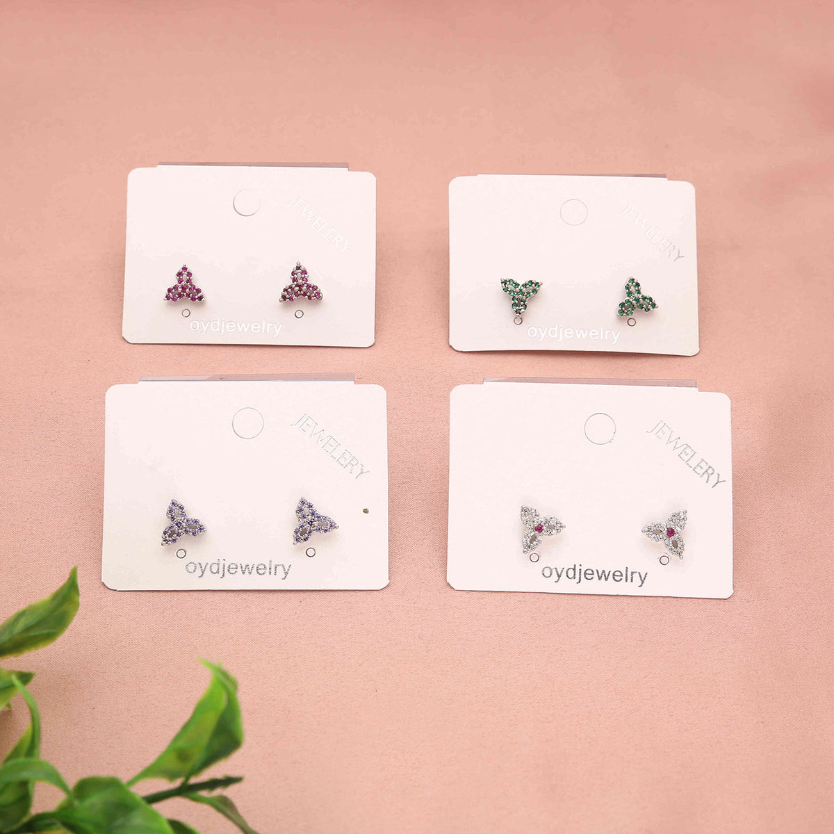 Pack of 6 Clover-Shaped Stud Earrings - ESKU30251222