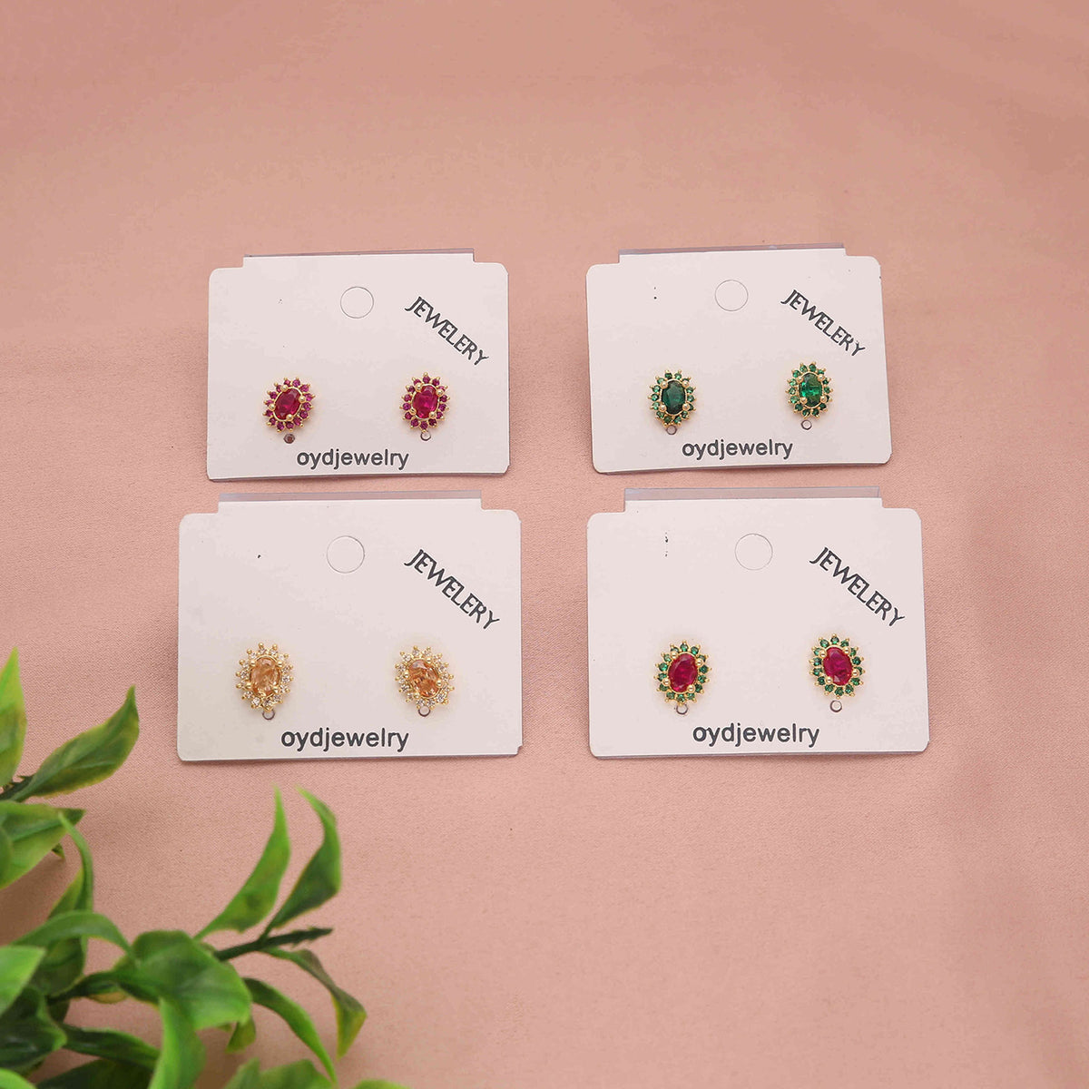Pack 6 Multicolour Oval Shaped Stud Earrings - ESKU30251223