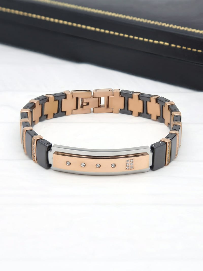 Western Loose / Link Bracelet in Rose Gold finish - THF2310