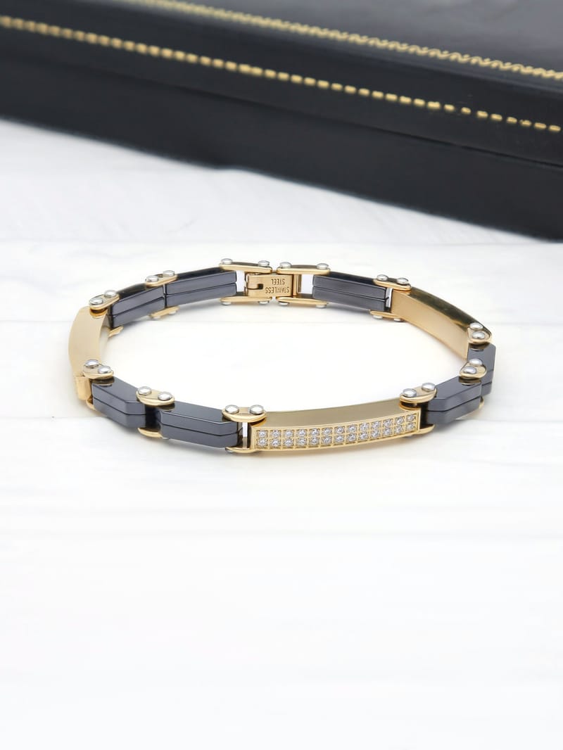 Western Loose / Link Bracelet in Gold finish - THF2320