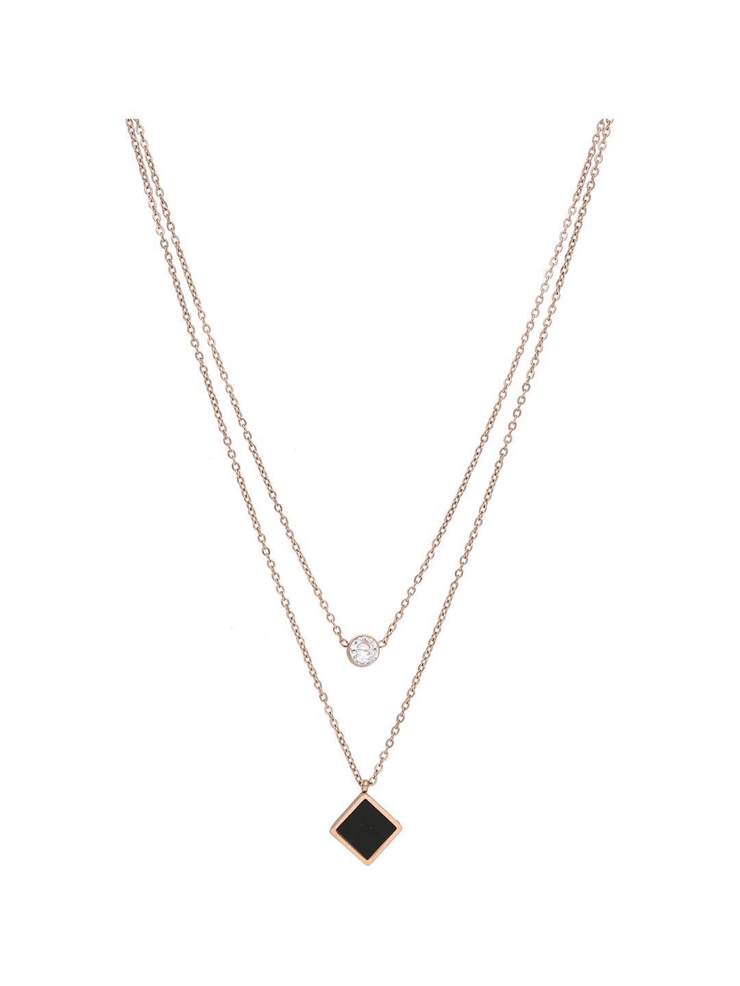 Western Pendant with Chain in Rose Gold finish - PN033_2