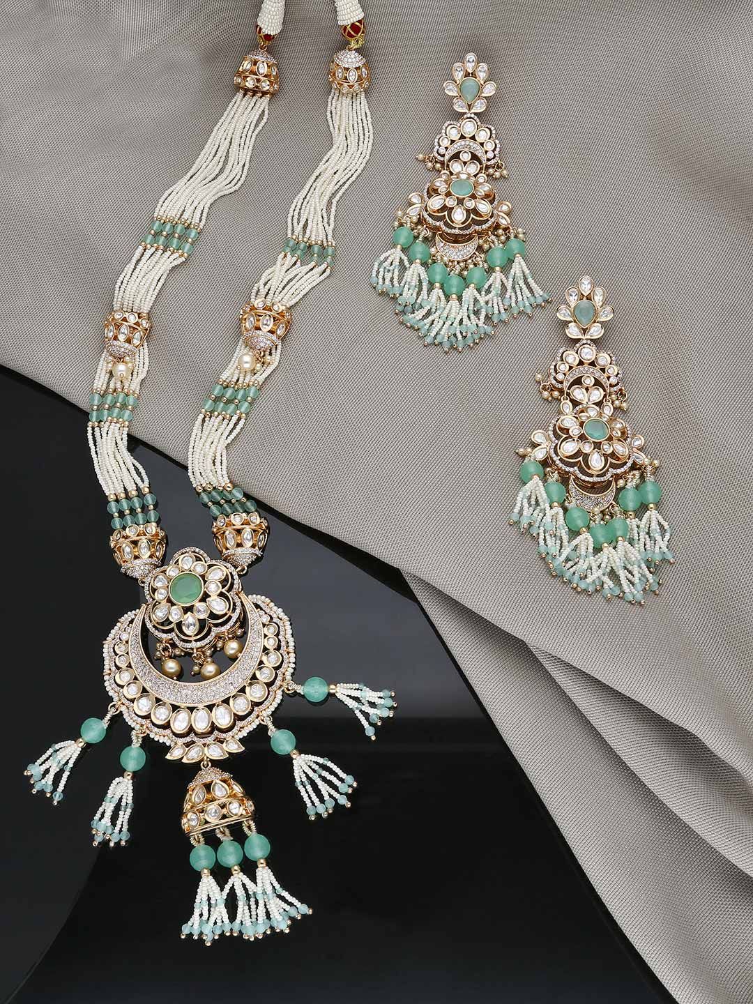 Kundan Necklace Set in Gold finish - NS0042