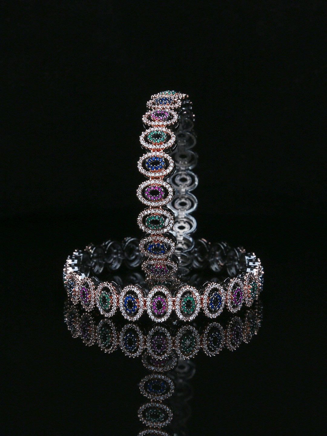 AD / CZ Bangles in Multicolor color - B0036